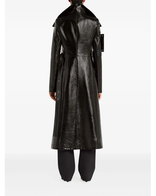 Courreges Black High-Shine Trench Coat