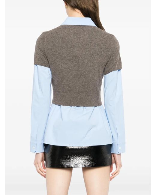 Alexander Wang Prestyled Knit Vest Shirt in White | Lyst