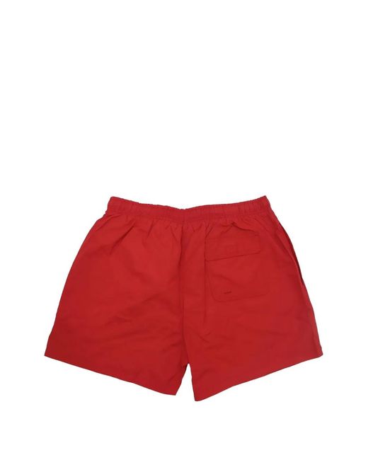 HTC Red Logo-Patch Drawstring Swim Shorts for men
