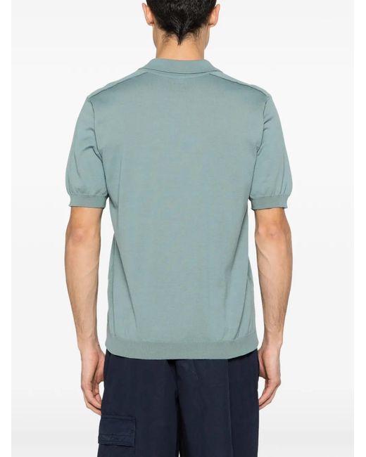 C P Company Blue Polo Collar Knitwear for men
