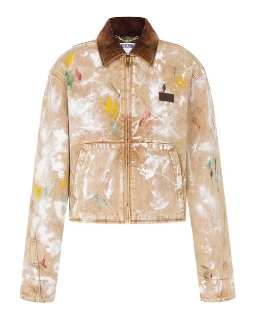Moschino Natural Printed Cotton Bull Jacket