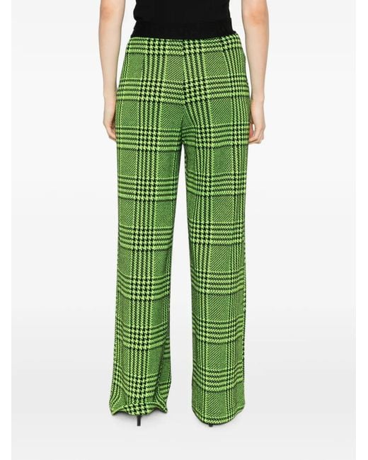 Liviana Conti Green Prince Of Wales Check Trousers