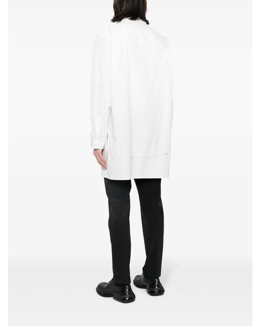 Yohji Yamamoto White Panelled Reversible Shirt for men