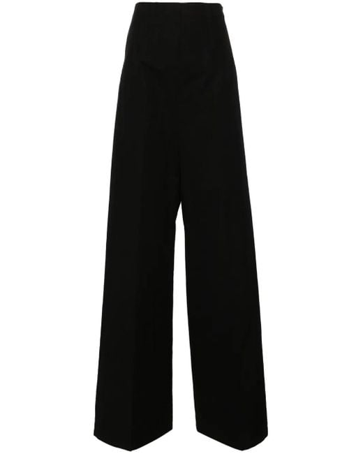 Max Mara Black High-Waist-Hose mit weitem Bein