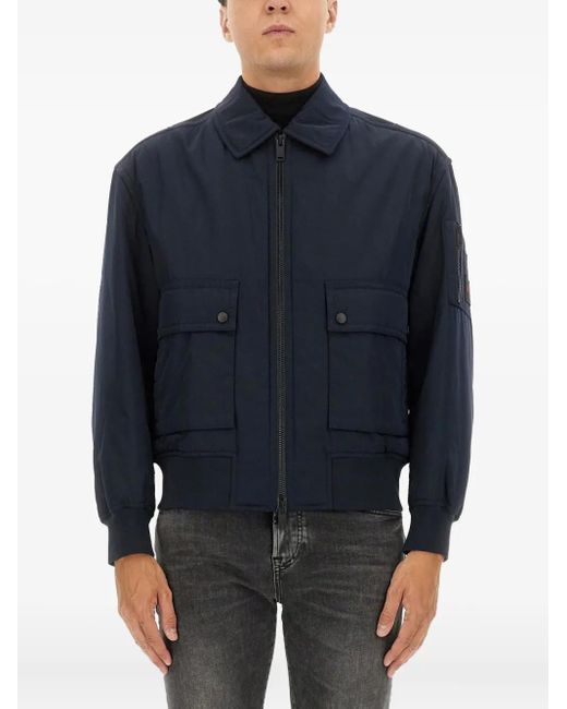Boss Blue Collared Pocket Jacket for men
