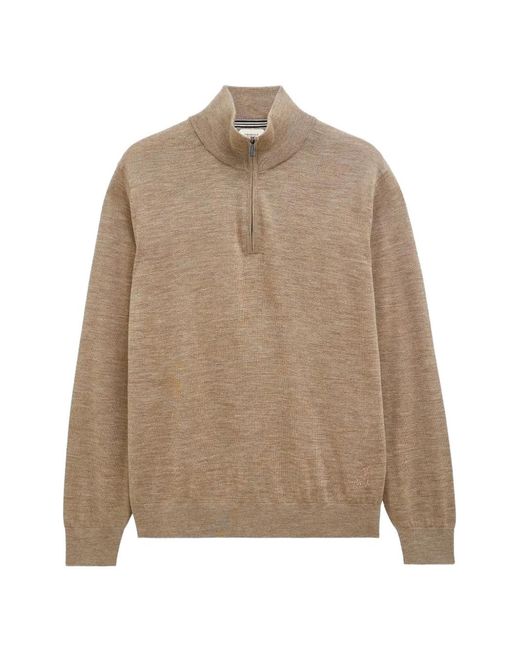 Pringle of Scotland Natural Quarter-Zip Merino Wool Sweater for men