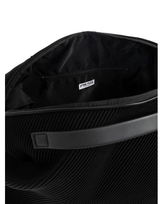 Homme Plissé Issey Miyake Black Pleated Handle Tote Bag for men
