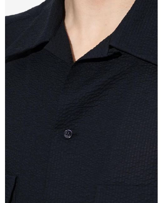 Giorgio Armani Blue Seersucker Shirt for men