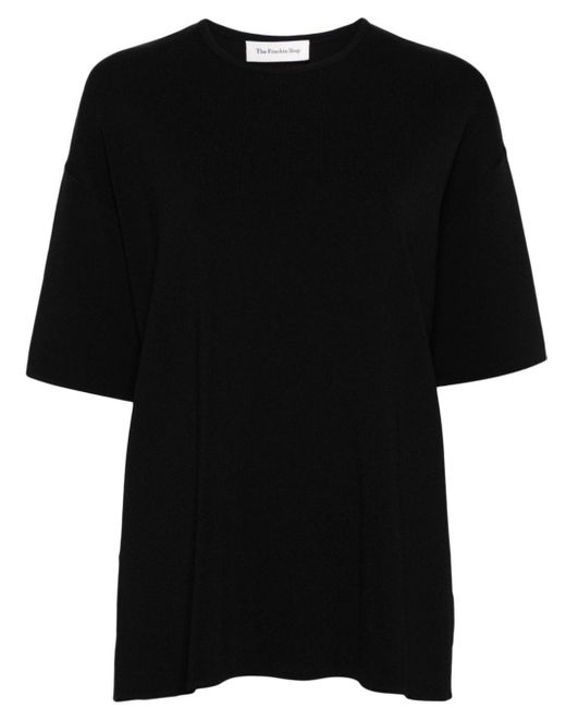Frankie Shop Black Lenny Ribbed T-shirt - Women's - Polyamide/viscose