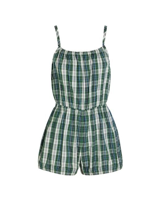 Suzie Kondi Green Dassia Check-Print Playsuit