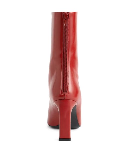 Totême  Red Glossy Square-Toe Boots