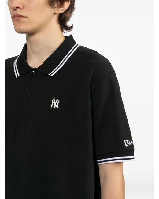 KTZ Black Logo-Patched Short-Sleeve Polo Shirt for men