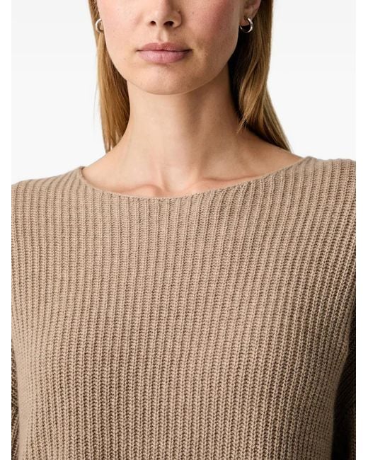 Marc O' Polo Blue Ribbed-Knit Boat-Neck Sweater