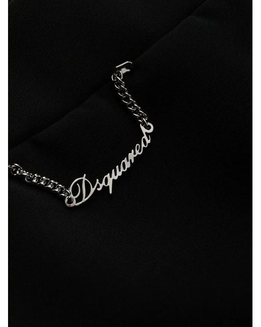 DSquared² Black Logo-chain Flared Trousers