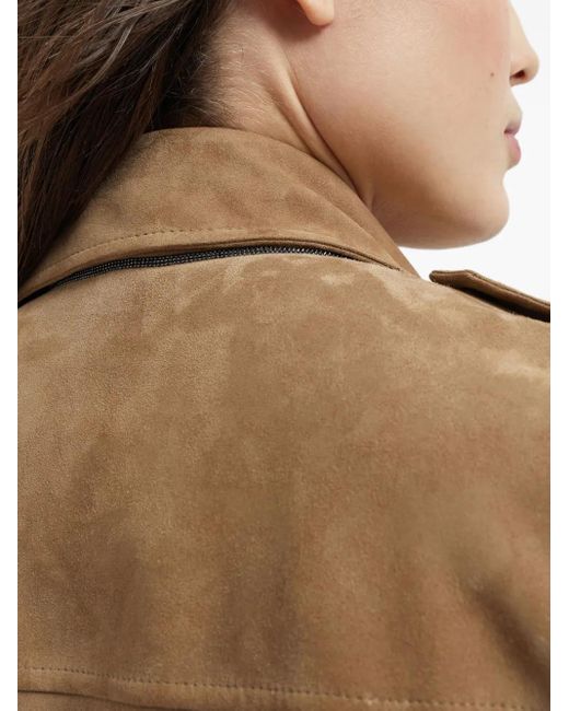 Brunello Cucinelli Brown Leather Jacket