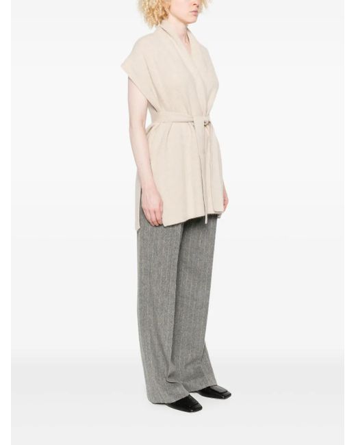 Joseph Natural Belted Sleeveless Cardigan