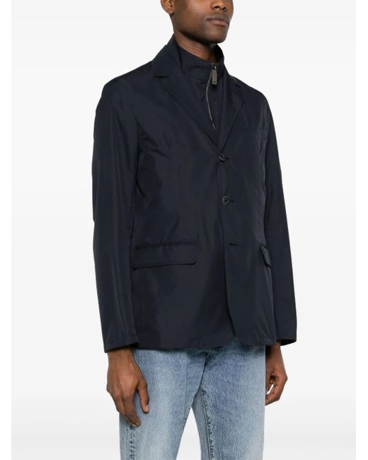 Herno Blue Byron Layered Single-Breasted Blazer for men