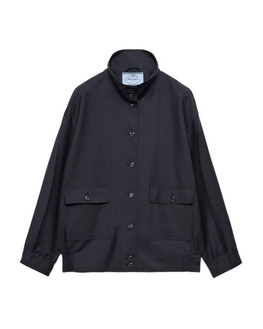 Prada Blue Mohair Wool Jacket