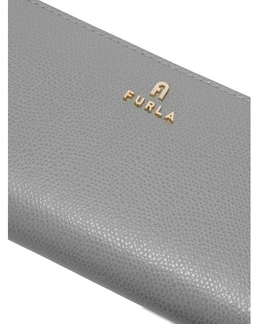 Furla Gray Camelia Zip-Around Leather Wallet