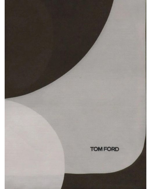 Tom Ford Black Abstract-Pattern Pocket Square for men