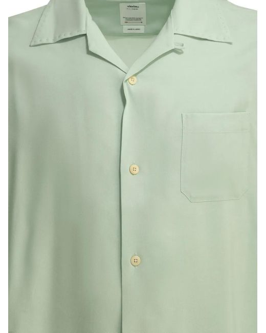 Visvim Green Spread-Collar Chest-Pocket Shirt for men