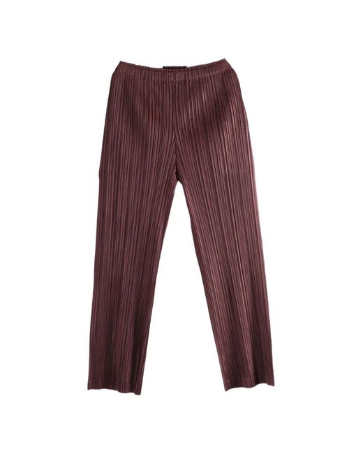 Pleats Please Issey Miyake Purple Pleated Trousers