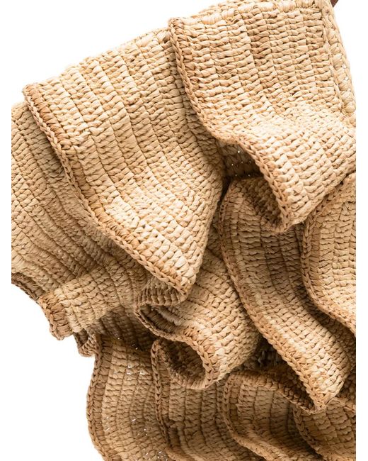 Zimmermann Natural Medium Goldentime Ruffled-Detail Tote Bag