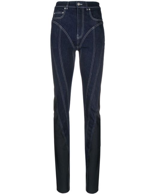 Mugler Blue Jeans mit hohem Bund