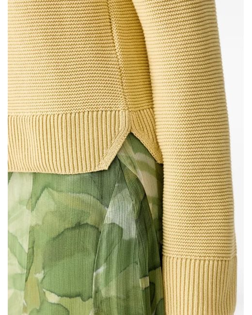 Barbour Yellow Fawley Textured-Knit Long-Sleeved Sweater