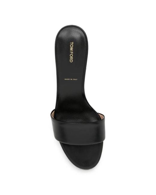 Tom Ford White Leather Mules