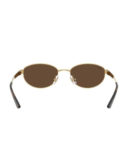 Ray-Ban Brown Oval-Frame Tinted Sunglasses