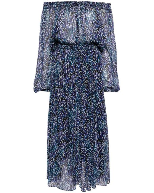 Vestido estampado con hombros descubiertos Isabel Marant de color Blue