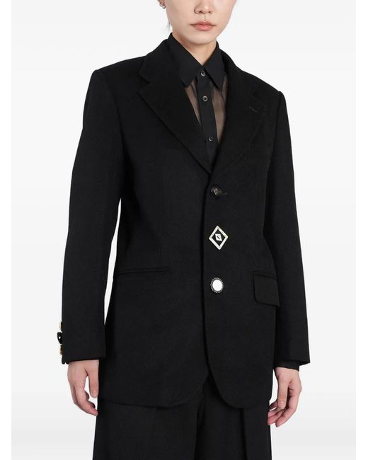 Junya Watanabe Black Mismatched-Button Jacket