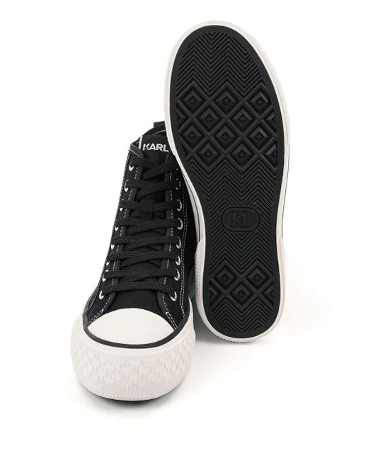 Karl Lagerfeld Black Lace-Up High-Top Sneakers
