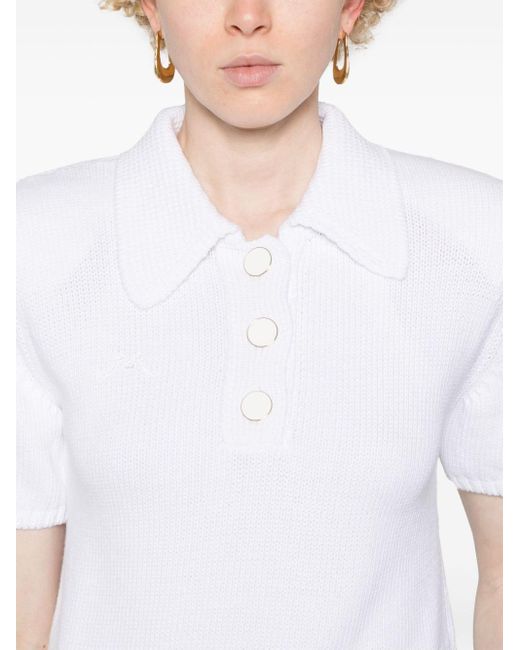 ROWEN ROSE White Logo-embroidered Polo Shirt