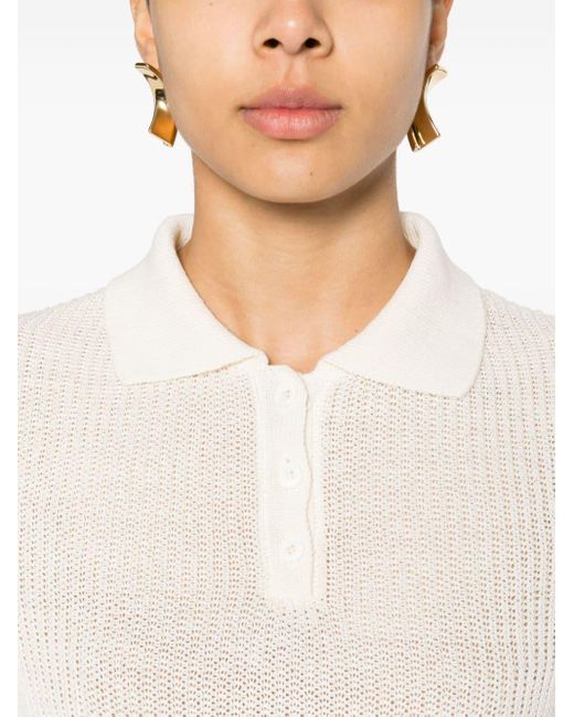 Peserico White Short-sleeve Knitted Top