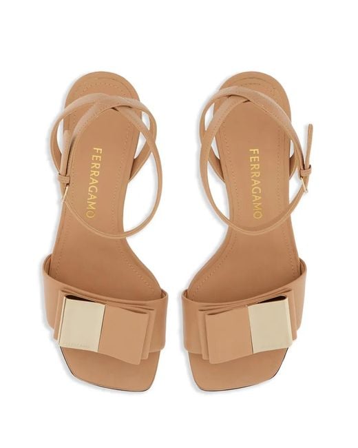 Ferragamo Natural 55Mm Bow-Detailing Sandals