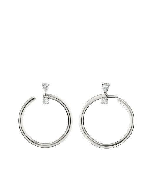 Monica Rich Kosann White Crystal-Embellished Earrings