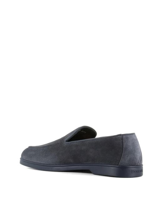Doucal's Blue Suede Loafers for men