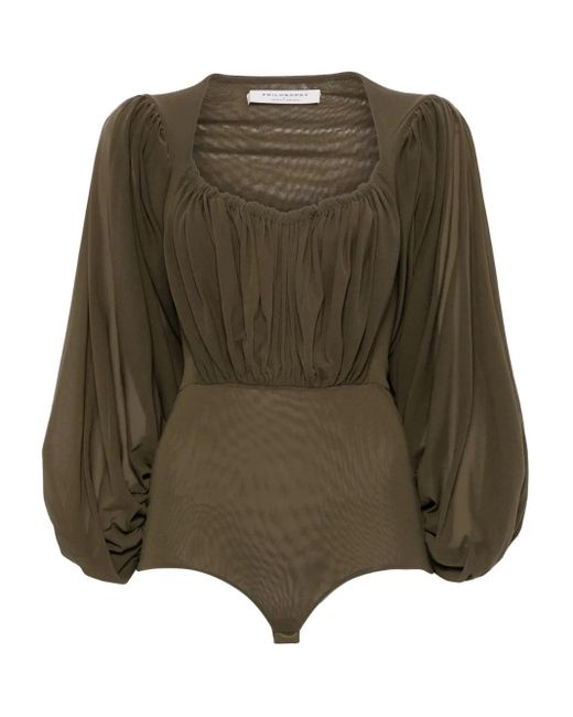 Philosophy Di Lorenzo Serafini ドレープ ボディスーツ Green