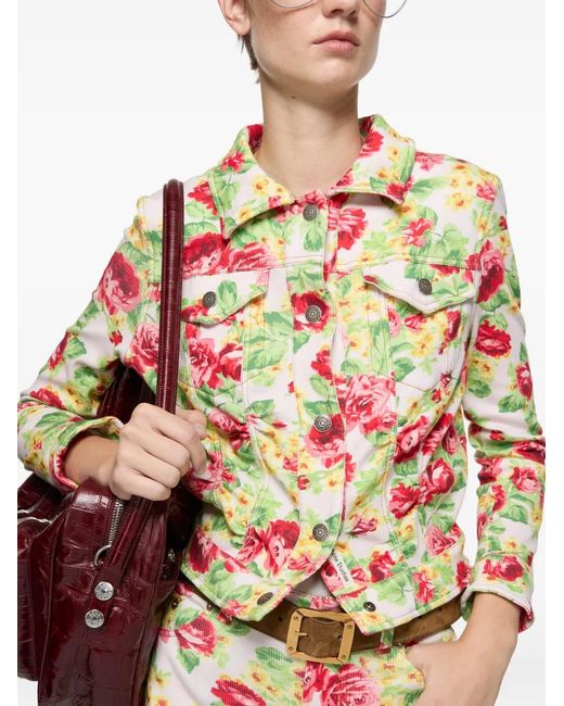 Acne White Floral Cotton Jacket