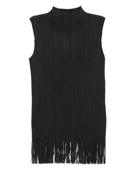 Top Plissettato Con Frange di Pleats Please Issey Miyake in Black