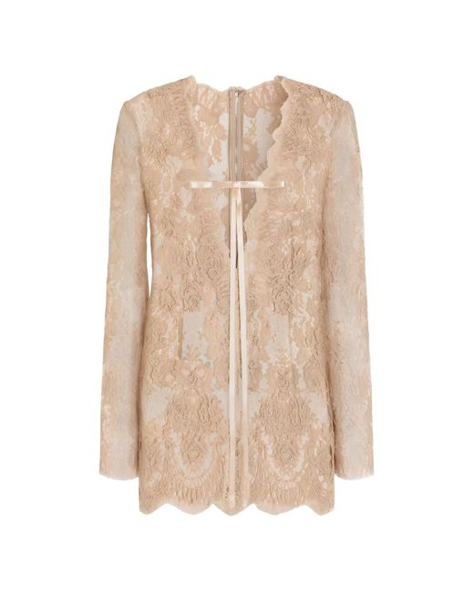 Dolce & Gabbana Natural Lace Dress