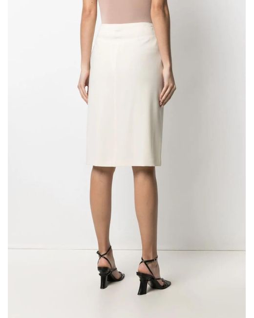 Aspesi White Wrap-Front Midi Skirt