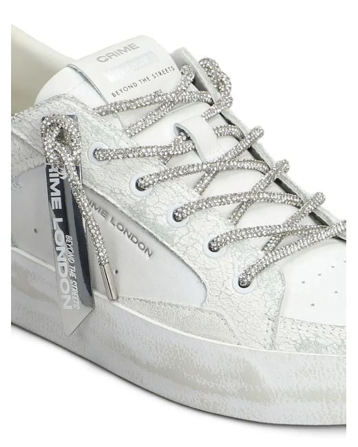 Crime London White Sk8 Deluxe Sneakers