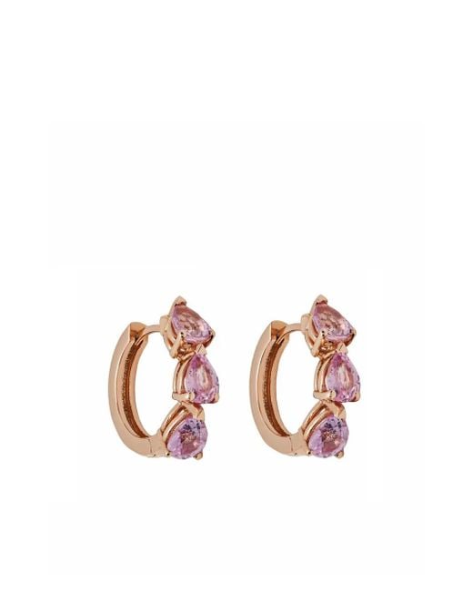 Jewels Aficionado White 18Kt Rose Sapphire Earrings