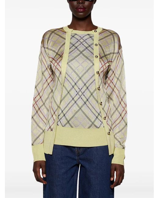 Rabanne Gray Checked Cardigan
