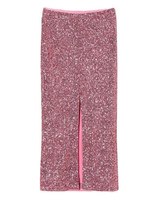 Twinset スパンコール マキシスカート Red