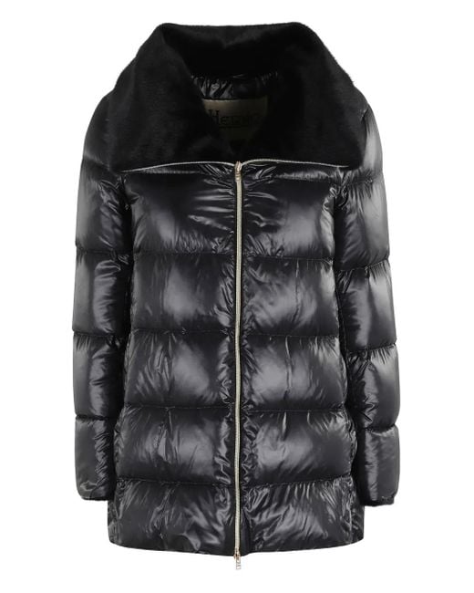 Herno Black Gesteppter Mantel