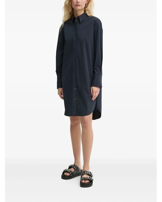 Marc O' Polo Blue Button-Down Cotton Shirt Dress